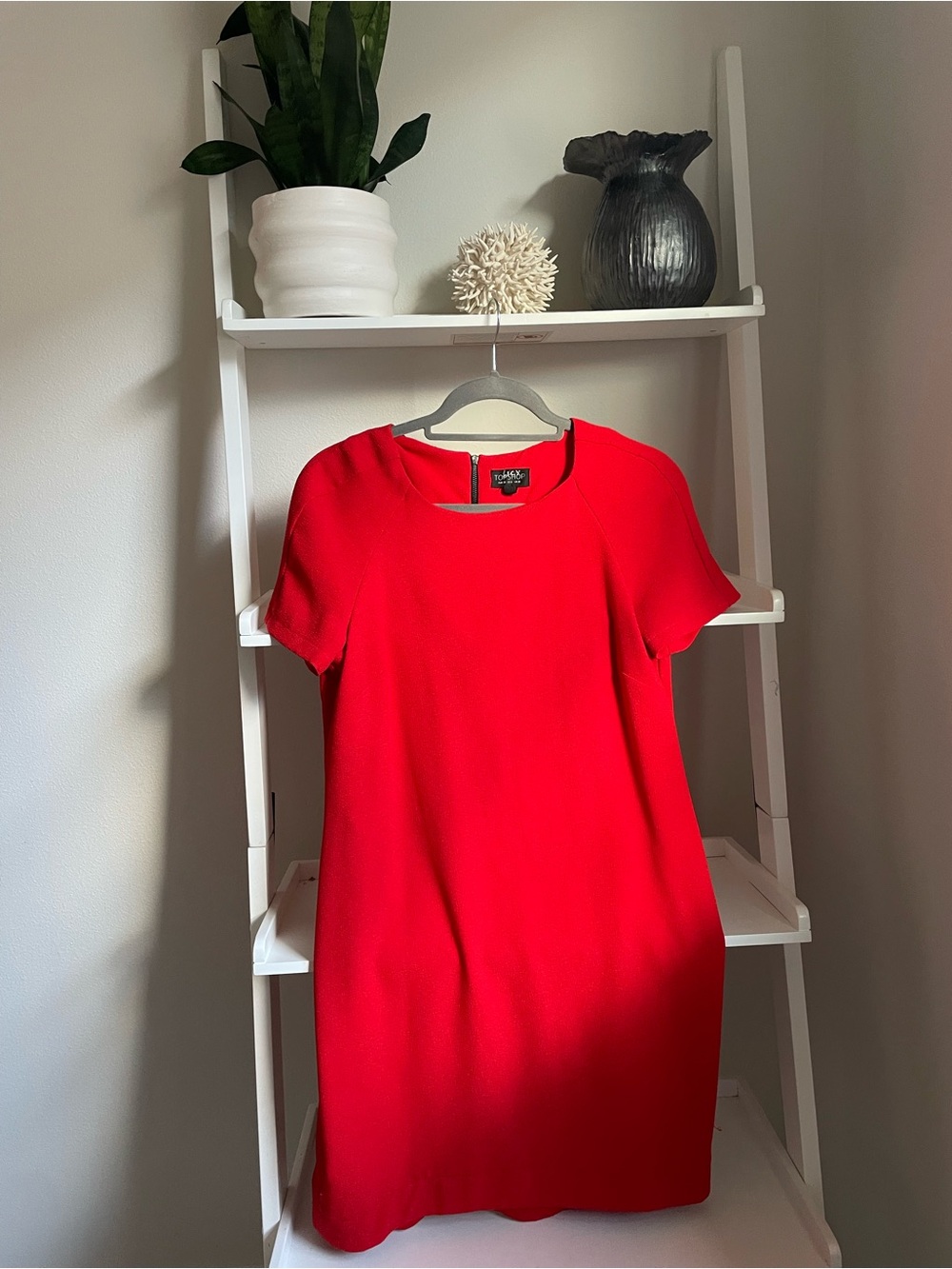 Topshop Bright Red Midi Dress